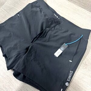 NWT Stance Black Flux Performance Liner Athletic Shorts Men Size M